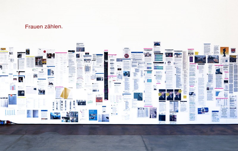 Archiv mit Zahlen und Fundstücken zu Künstlerinnen in der Kunstszene, Elisabeth Eberle, 2019